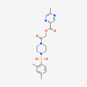 molecular formula C20H24N4O5S B7452990 [2-[4-(2,4-Dimethylphenyl)sulfonylpiperazin-1-yl]-2-oxoethyl] 5-methylpyrazine-2-carboxylate 