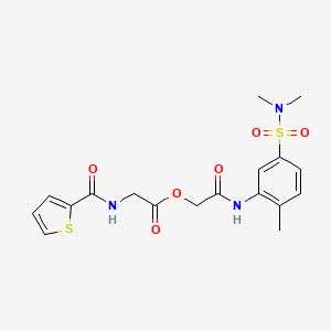 molecular formula C18H21N3O6S2 B7453006 [2-[5-(Dimethylsulfamoyl)-2-methylanilino]-2-oxoethyl] 2-(thiophene-2-carbonylamino)acetate 