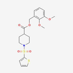 molecular formula C19H23NO6S2 B7453009 (2,3-Dimethoxyphenyl)methyl 1-thiophen-2-ylsulfonylpiperidine-4-carboxylate 