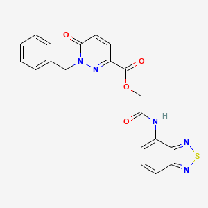 molecular formula C20H15N5O4S B7453016 [2-(2,1,3-Benzothiadiazol-4-ylamino)-2-oxoethyl] 1-benzyl-6-oxopyridazine-3-carboxylate 
