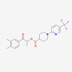 [1-(3,4-Dimethylphenyl)-1-oxopropan-2-yl] 1-[5-(trifluoromethyl)pyridin-2-yl]piperidine-4-carboxylate