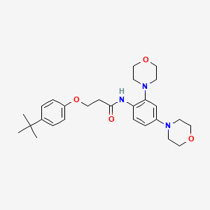 molecular formula C27H37N3O4 B7453024 3-(4-tert-butylphenoxy)-N-(2,4-dimorpholin-4-ylphenyl)propanamide 