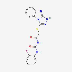 N-[(2-fluorophenyl)carbamoyl]-2-(3H-[1,2,4]triazolo[4,3-a]benzimidazol-1-ylsulfanyl)acetamide