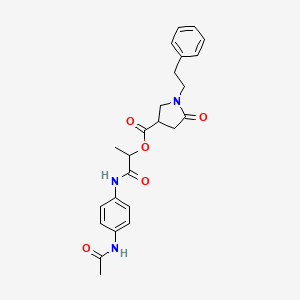 molecular formula C24H27N3O5 B7453028 [1-(4-Acetamidoanilino)-1-oxopropan-2-yl] 5-oxo-1-(2-phenylethyl)pyrrolidine-3-carboxylate 