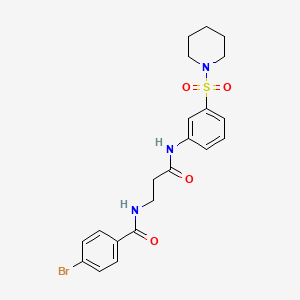 molecular formula C21H24BrN3O4S B7453035 4-bromo-N-[3-oxo-3-(3-piperidin-1-ylsulfonylanilino)propyl]benzamide 