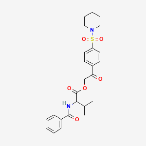 molecular formula C25H30N2O6S B7453040 [2-Oxo-2-(4-piperidin-1-ylsulfonylphenyl)ethyl] 2-benzamido-3-methylbutanoate 