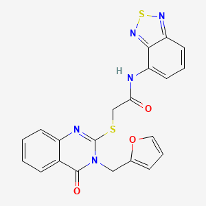 molecular formula C21H15N5O3S2 B7453047 N-(2,1,3-benzothiadiazol-4-yl)-2-[3-(furan-2-ylmethyl)-4-oxoquinazolin-2-yl]sulfanylacetamide 