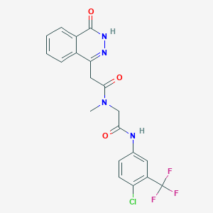 molecular formula C20H16ClF3N4O3 B7453048 N-[2-[4-chloro-3-(trifluoromethyl)anilino]-2-oxoethyl]-N-methyl-2-(4-oxo-3H-phthalazin-1-yl)acetamide 
