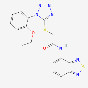 molecular formula C17H15N7O2S2 B7453053 N-(2,1,3-benzothiadiazol-4-yl)-2-[1-(2-ethoxyphenyl)tetrazol-5-yl]sulfanylacetamide 
