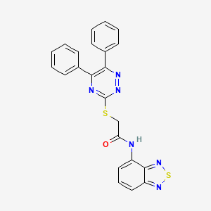 molecular formula C23H16N6OS2 B7453056 N-(2,1,3-benzothiadiazol-4-yl)-2-[(5,6-diphenyl-1,2,4-triazin-3-yl)sulfanyl]acetamide 