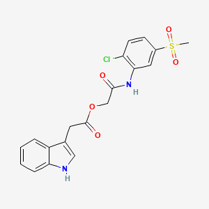 molecular formula C19H17ClN2O5S B7453061 [2-(2-chloro-5-methylsulfonylanilino)-2-oxoethyl] 2-(1H-indol-3-yl)acetate 