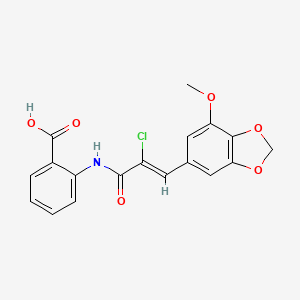 2-[[(Z)-2-chloro-3-(7-methoxy-1,3-benzodioxol-5-yl)prop-2-enoyl]amino]benzoic acid