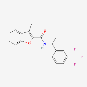 3-methyl-N-[1-[3-(trifluoromethyl)phenyl]ethyl]-1-benzofuran-2-carboxamide