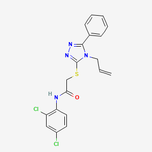 molecular formula C19H16Cl2N4OS B7453083 N-(2,4-dichlorophenyl)-2-[(5-phenyl-4-prop-2-enyl-1,2,4-triazol-3-yl)sulfanyl]acetamide 