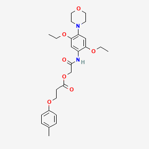 molecular formula C26H34N2O7 B7453100 [2-(2,5-Diethoxy-4-morpholin-4-ylanilino)-2-oxoethyl] 3-(4-methylphenoxy)propanoate 