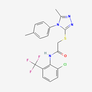 N-[2-chloro-6-(trifluoromethyl)phenyl]-2-[[5-methyl-4-(4-methylphenyl)-1,2,4-triazol-3-yl]sulfanyl]acetamide