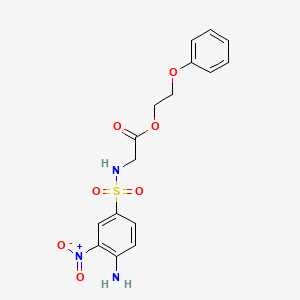 molecular formula C16H17N3O7S B7453110 2-Phenoxyethyl 2-[(4-amino-3-nitrophenyl)sulfonylamino]acetate 