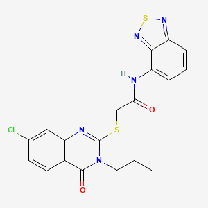 molecular formula C19H16ClN5O2S2 B7453112 N-(2,1,3-benzothiadiazol-4-yl)-2-(7-chloro-4-oxo-3-propylquinazolin-2-yl)sulfanylacetamide 