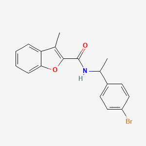 molecular formula C18H16BrNO2 B7453134 N-[1-(4-bromophenyl)ethyl]-3-methyl-1-benzofuran-2-carboxamide 