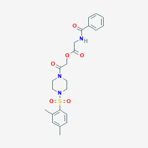 molecular formula C23H27N3O6S B7453135 [2-[4-(2,4-Dimethylphenyl)sulfonylpiperazin-1-yl]-2-oxoethyl] 2-benzamidoacetate 