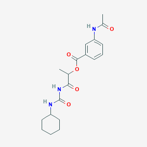 molecular formula C19H25N3O5 B7453148 [1-(Cyclohexylcarbamoylamino)-1-oxopropan-2-yl] 3-acetamidobenzoate 