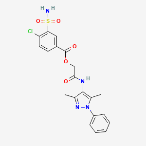 [2-[(3,5-Dimethyl-1-phenylpyrazol-4-yl)amino]-2-oxoethyl] 4-chloro-3-sulfamoylbenzoate