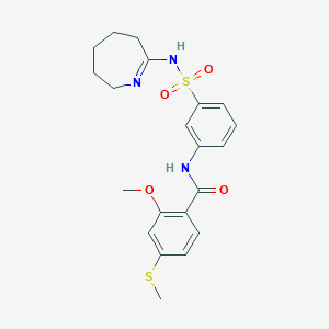 2-methoxy-4-methylsulfanyl-N-[3-(3,4,5,6-tetrahydro-2H-azepin-7-ylsulfamoyl)phenyl]benzamide