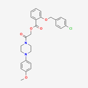 molecular formula C27H27ClN2O5 B7453210 [2-[4-(4-Methoxyphenyl)piperazin-1-yl]-2-oxoethyl] 2-[(4-chlorophenyl)methoxy]benzoate 