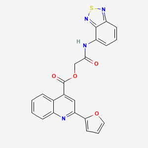 molecular formula C22H14N4O4S B7453218 [2-(2,1,3-Benzothiadiazol-4-ylamino)-2-oxoethyl] 2-(furan-2-yl)quinoline-4-carboxylate 