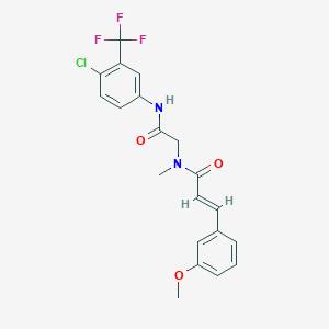 molecular formula C20H18ClF3N2O3 B7453219 (E)-N-[2-[4-chloro-3-(trifluoromethyl)anilino]-2-oxoethyl]-3-(3-methoxyphenyl)-N-methylprop-2-enamide 