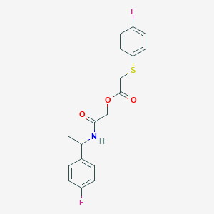 molecular formula C18H17F2NO3S B7453233 [2-[1-(4-Fluorophenyl)ethylamino]-2-oxoethyl] 2-(4-fluorophenyl)sulfanylacetate 