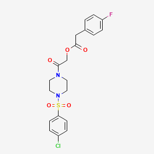 [2-[4-(4-Chlorophenyl)sulfonylpiperazin-1-yl]-2-oxoethyl] 2-(4-fluorophenyl)acetate