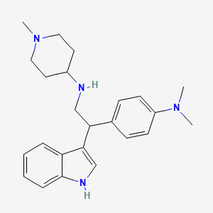 molecular formula C24H32N4 B7453273 N-[2-[4-(dimethylamino)phenyl]-2-(1H-indol-3-yl)ethyl]-1-methylpiperidin-4-amine 