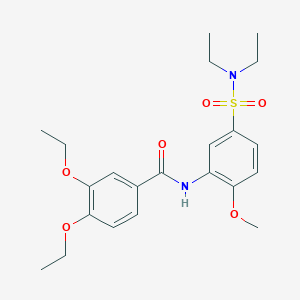 molecular formula C22H30N2O6S B7453276 N-[5-(diethylsulfamoyl)-2-methoxyphenyl]-3,4-diethoxybenzamide 