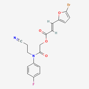 [2-[N-(2-cyanoethyl)-4-fluoroanilino]-2-oxoethyl] (E)-3-(5-bromofuran-2-yl)prop-2-enoate