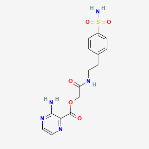 molecular formula C15H17N5O5S B7453294 [2-Oxo-2-[2-(4-sulfamoylphenyl)ethylamino]ethyl] 3-aminopyrazine-2-carboxylate 