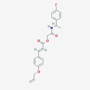 molecular formula C22H22FNO4 B7453308 [2-[1-(4-fluorophenyl)ethylamino]-2-oxoethyl] (E)-3-(4-prop-2-enoxyphenyl)prop-2-enoate 