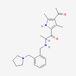 1-(4-acetyl-3,5-dimethyl-1H-pyrrol-2-yl)-2-[[2-(pyrrolidin-1-ylmethyl)phenyl]methylamino]propan-1-one