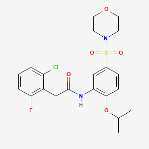 2-(2-chloro-6-fluorophenyl)-N-(5-morpholin-4-ylsulfonyl-2-propan-2-yloxyphenyl)acetamide