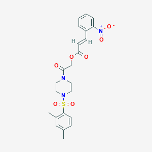 molecular formula C23H25N3O7S B7453330 [2-[4-(2,4-dimethylphenyl)sulfonylpiperazin-1-yl]-2-oxoethyl] (E)-3-(2-nitrophenyl)prop-2-enoate 