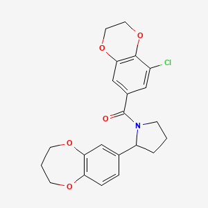 molecular formula C22H22ClNO5 B7453344 (5-chloro-2,3-dihydro-1,4-benzodioxin-7-yl)-[2-(3,4-dihydro-2H-1,5-benzodioxepin-7-yl)pyrrolidin-1-yl]methanone 