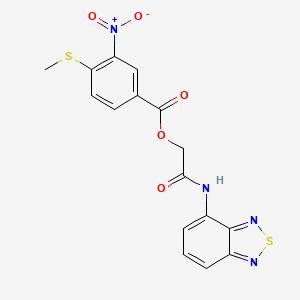 molecular formula C16H12N4O5S2 B7453347 [2-(2,1,3-Benzothiadiazol-4-ylamino)-2-oxoethyl] 4-methylsulfanyl-3-nitrobenzoate 