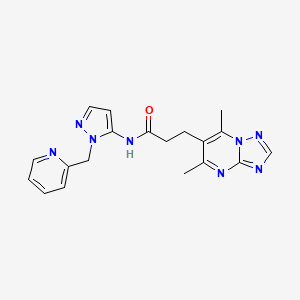 3-(5,7-dimethyl-[1,2,4]triazolo[1,5-a]pyrimidin-6-yl)-N-[2-(pyridin-2-ylmethyl)pyrazol-3-yl]propanamide