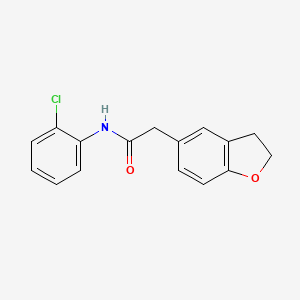 molecular formula C16H14ClNO2 B7453365 N-(2-chlorophenyl)-2-(2,3-dihydro-1-benzofuran-5-yl)acetamide 