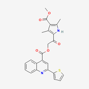 [2-(4-methoxycarbonyl-3,5-dimethyl-1H-pyrrol-2-yl)-2-oxoethyl] 2-thiophen-2-ylquinoline-4-carboxylate