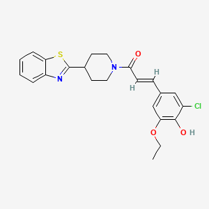 (E)-1-[4-(1,3-benzothiazol-2-yl)piperidin-1-yl]-3-(3-chloro-5-ethoxy-4-hydroxyphenyl)prop-2-en-1-one
