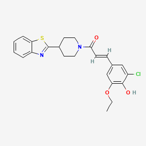 molecular formula C23H23ClN2O3S B7453388 (E)-1-[4-(1,3-benzothiazol-2-yl)piperidin-1-yl]-3-(3-chloro-5-ethoxy-4-hydroxyphenyl)prop-2-en-1-one 