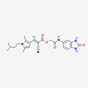 [2-oxo-2-[(2-oxo-1,3-dihydrobenzimidazol-5-yl)amino]ethyl] (E)-2-cyano-3-[2,5-dimethyl-1-(3-methylbutyl)pyrrol-3-yl]prop-2-enoate