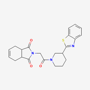 molecular formula C22H23N3O3S B7453417 2-[2-[3-(1,3-Benzothiazol-2-yl)piperidin-1-yl]-2-oxoethyl]-3a,4,7,7a-tetrahydroisoindole-1,3-dione 