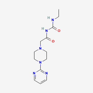 molecular formula C13H20N6O2 B7453420 N-(ethylcarbamoyl)-2-(4-pyrimidin-2-ylpiperazin-1-yl)acetamide 
